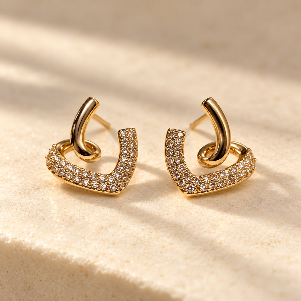 Gold Crystal Hoop Earrings | Premium Demi-Fine Anti-Tarnish Jewelry